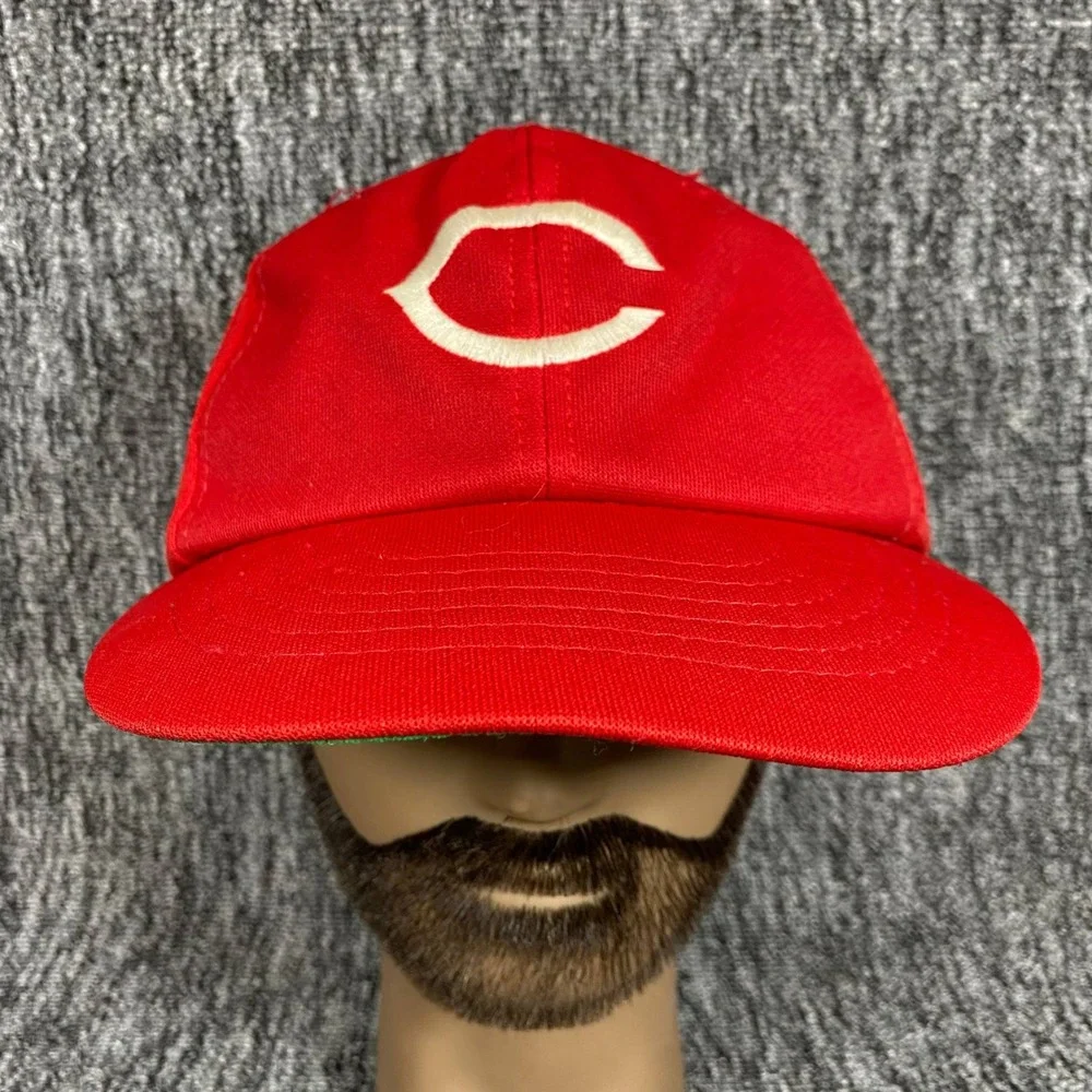 Vintage 80s Cincinnati Reds Hat MLB Baseball Red Cap Snapback Cap Up to 7 3/4